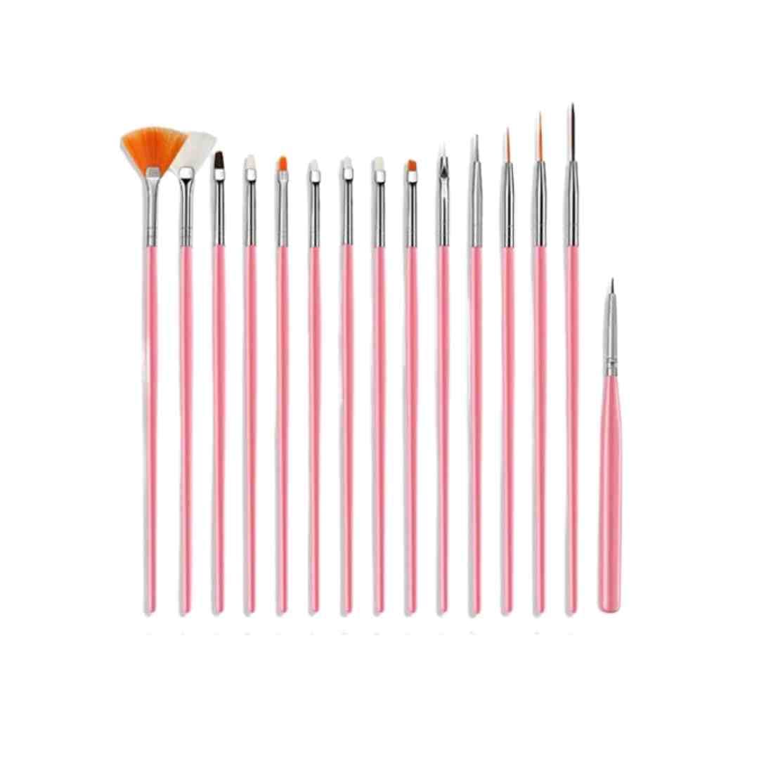 DF-PU095014 KIT PINCEIS PARA DECORACAO DE UNHAS 15UN DAFU