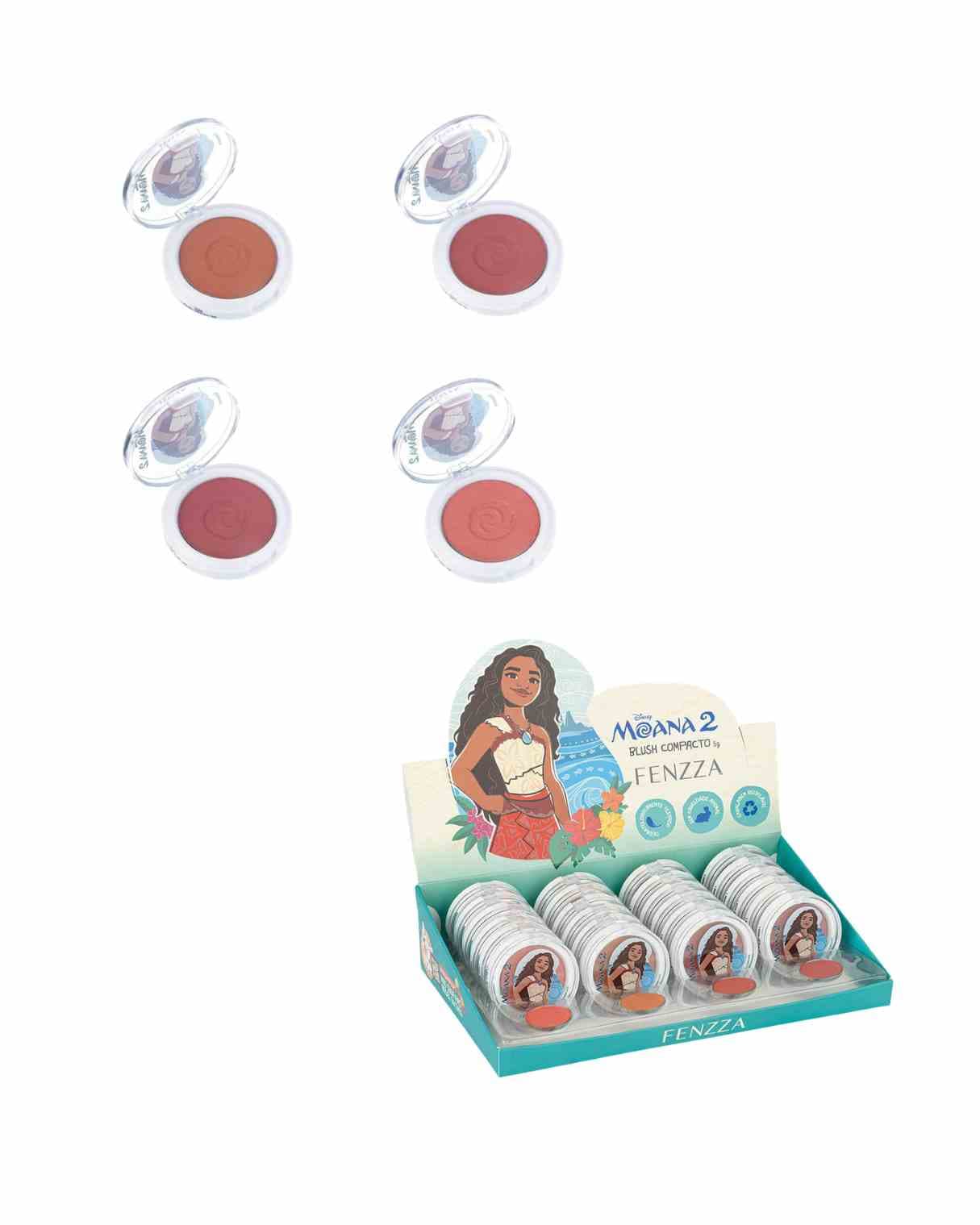 DIS076 BLUSH COMPACTO MOANA CX/24 FENZZA MAKE UP