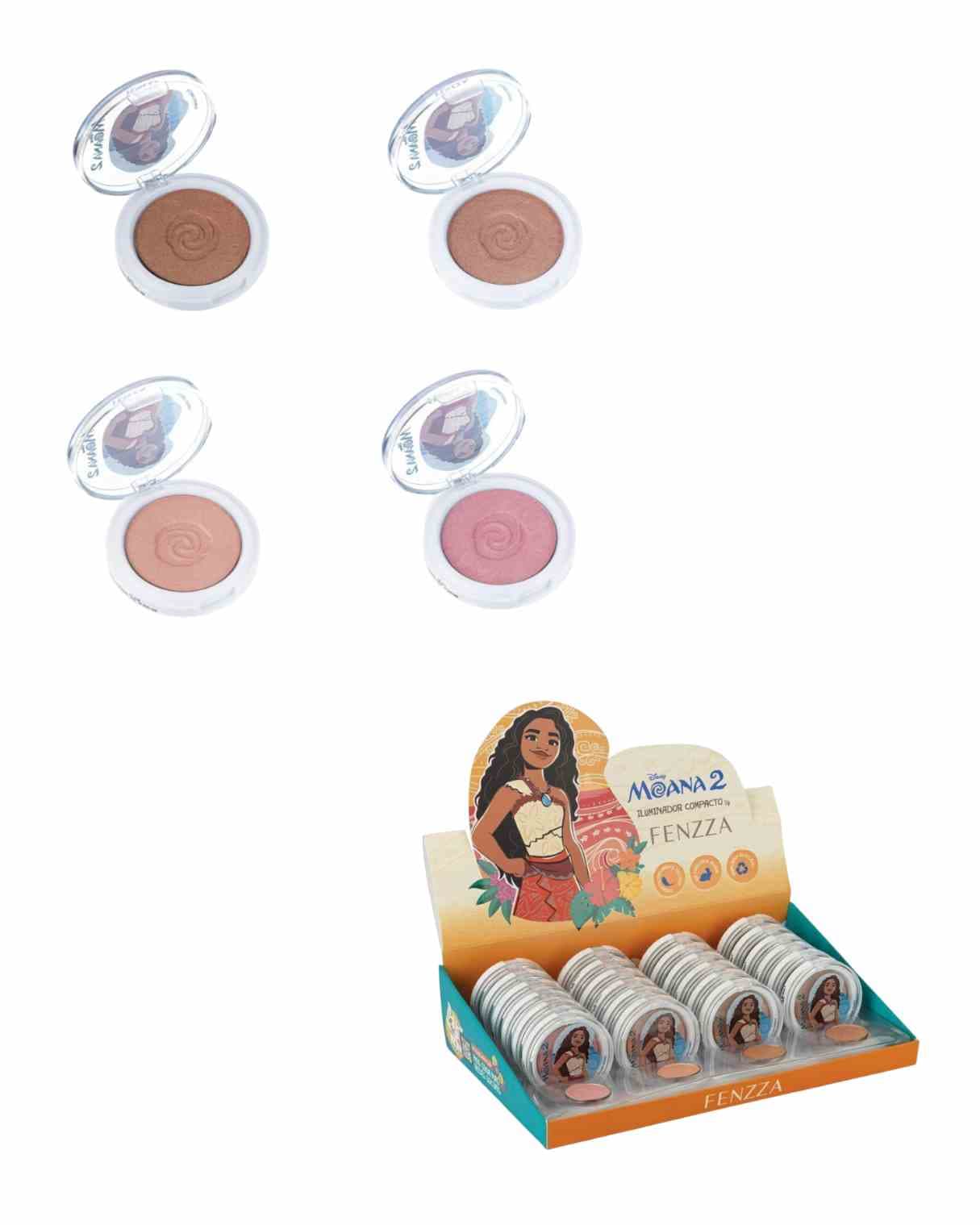 DIS092 ILUMINADOR COMPACTO MOANA CX/24 FENZZA MAKE UP