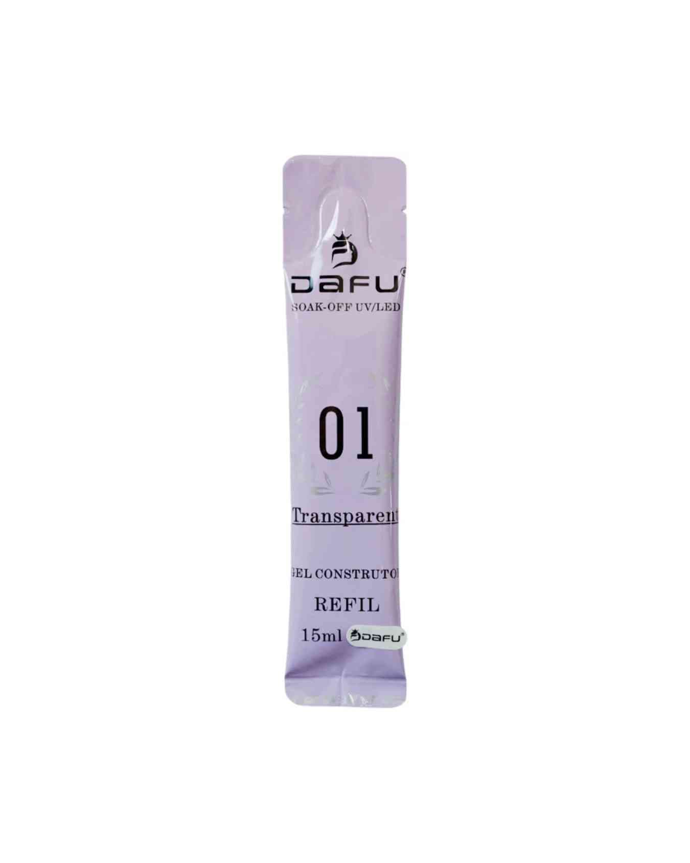 DF-GE-01 GEL CONSTRUT DE UNHA UV/LED TRANSPARENT CX/12 DAFU