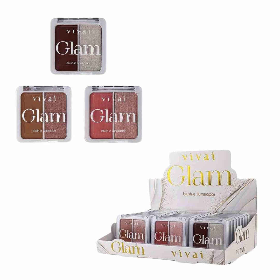 4130.1.1 DUO GLAM BLUSH E ILUMINADOR CX/24 VIVAI