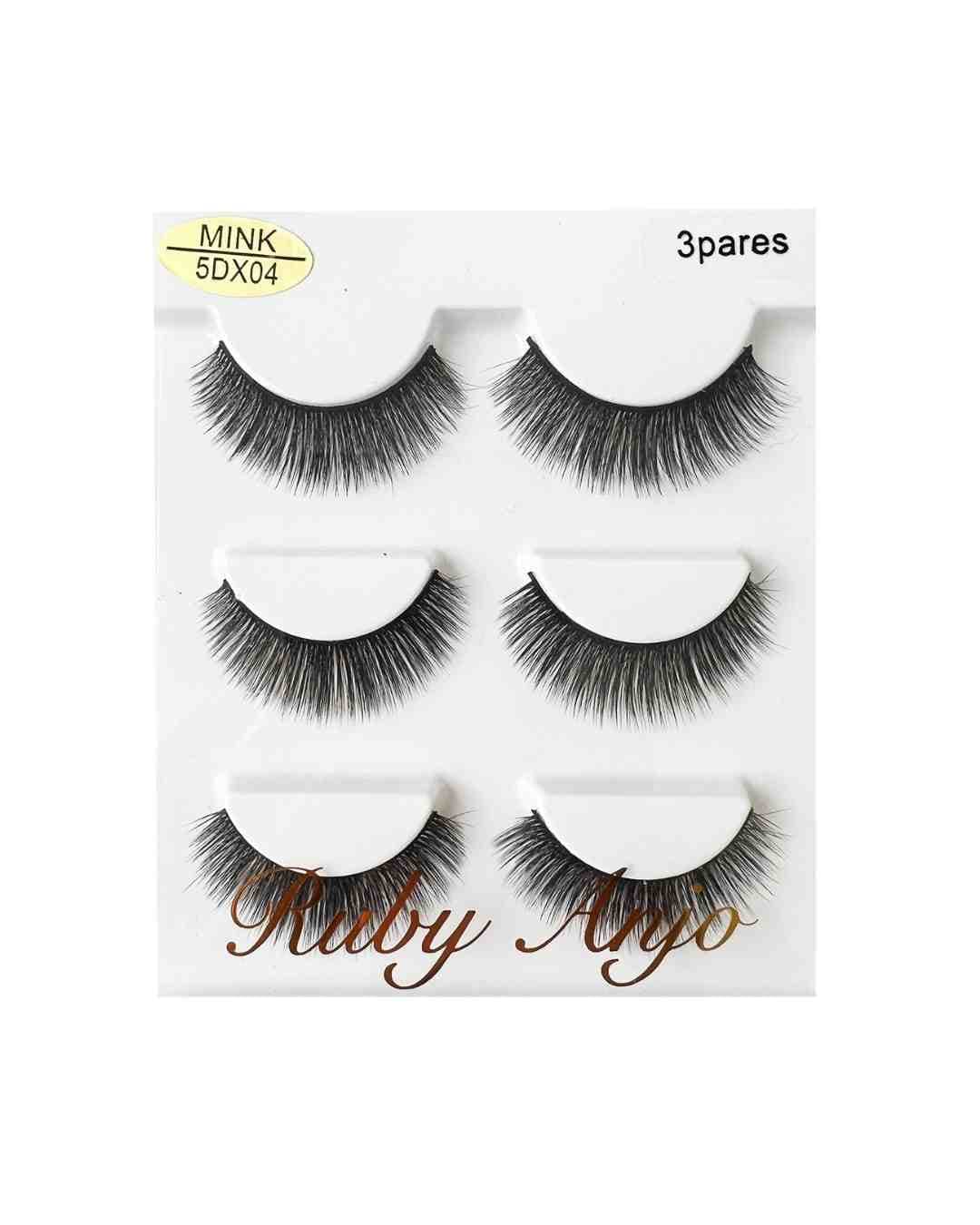 WL060 CILIO POSTICO MINK 5DX04 3 PARES RUBY ANJO