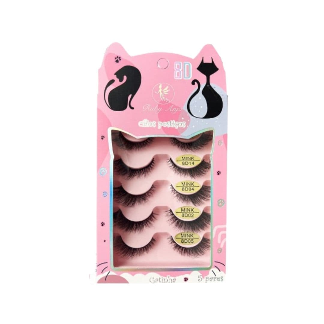 RA465 CILIO POSTICO MINK 8DX/09/14/04/02/05 5 PARES RUBY ANJ