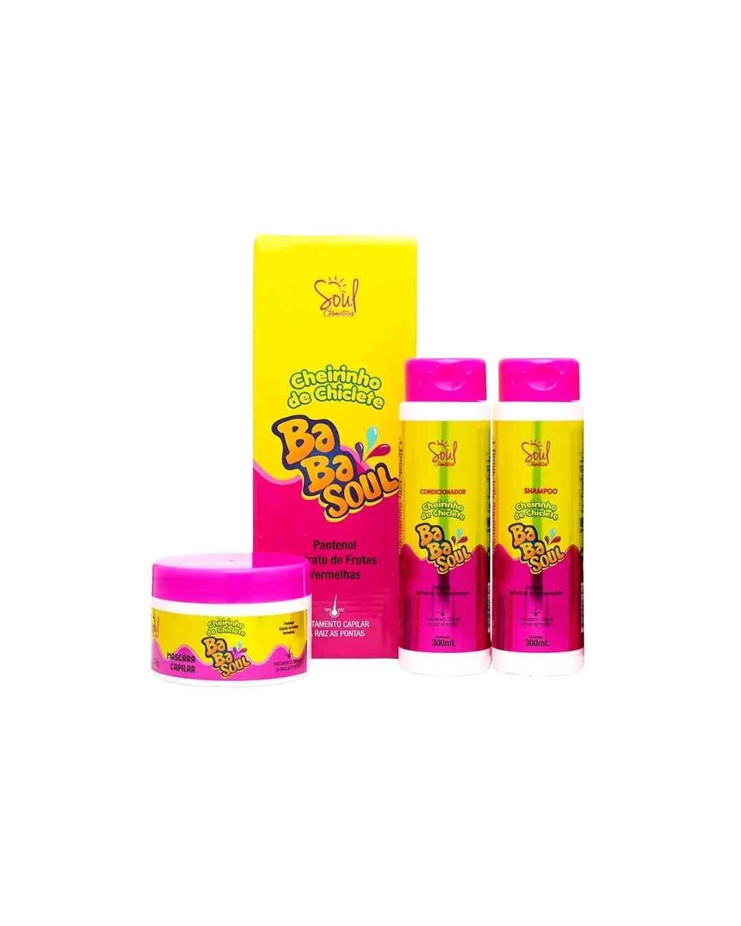 KIT BABASOUL FRUTAS SH+CON 300ML E MASC 250G SOUL COSMETICOS