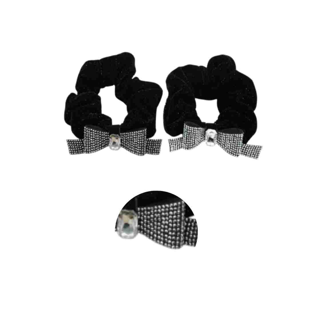 DF439-RB11 RABICO PRETO DE TECIDO COM LACO STRASS PC/12 DAFU