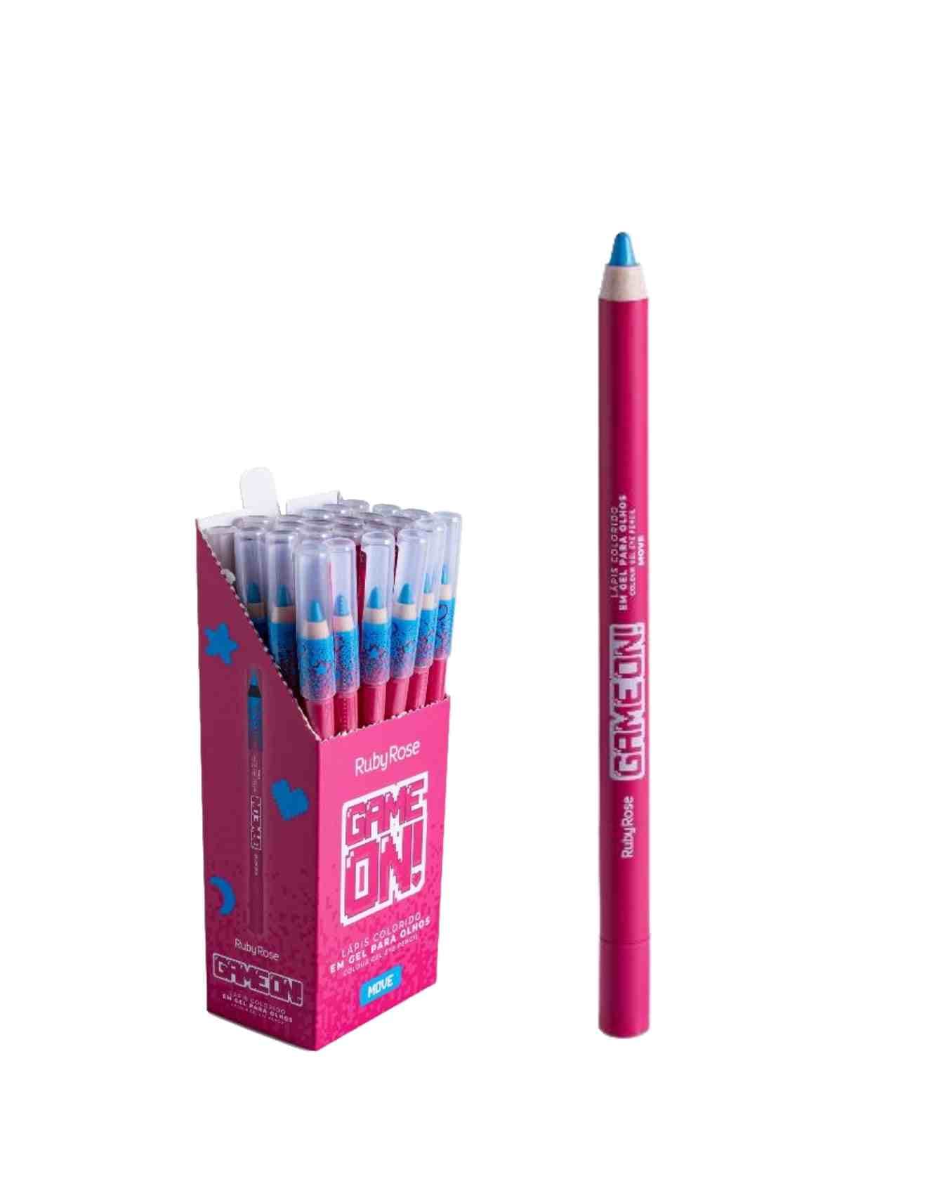 HB 2400-1 LAPIS COLORIDO GEL P OLHOS GAME ON RUBY ROSE CX/24