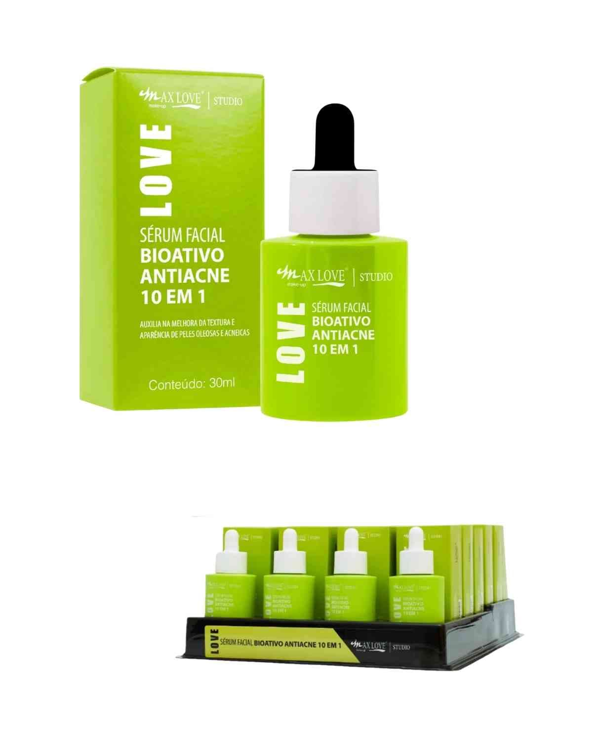 SERUM FACIAL BIOATIVO ANTIACNE 10EM1 CX/24 MAX LOVE
