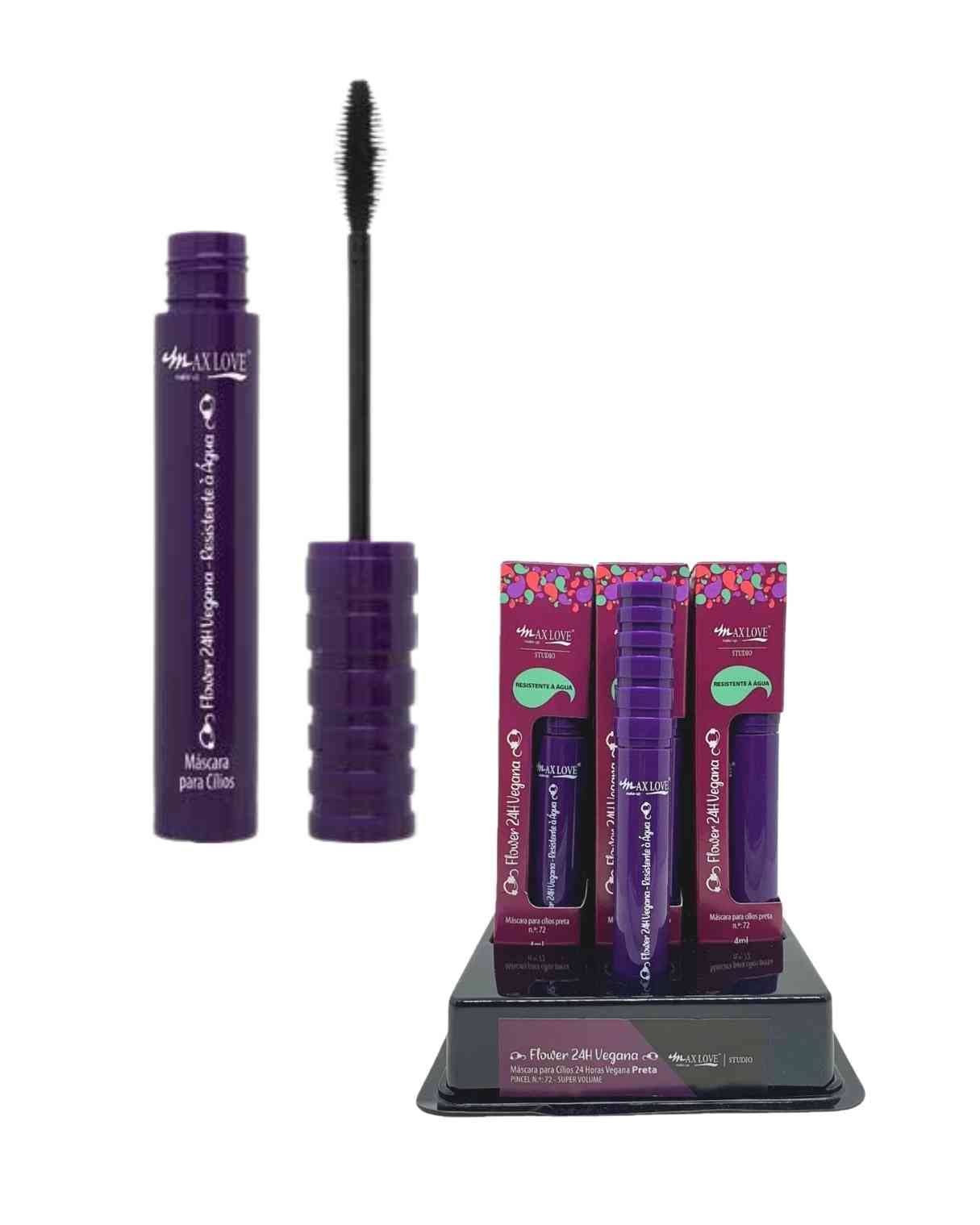 MASCARA PARA CILIOS FLOWER VEGANA Nº72 CX/24 MAX LOVE