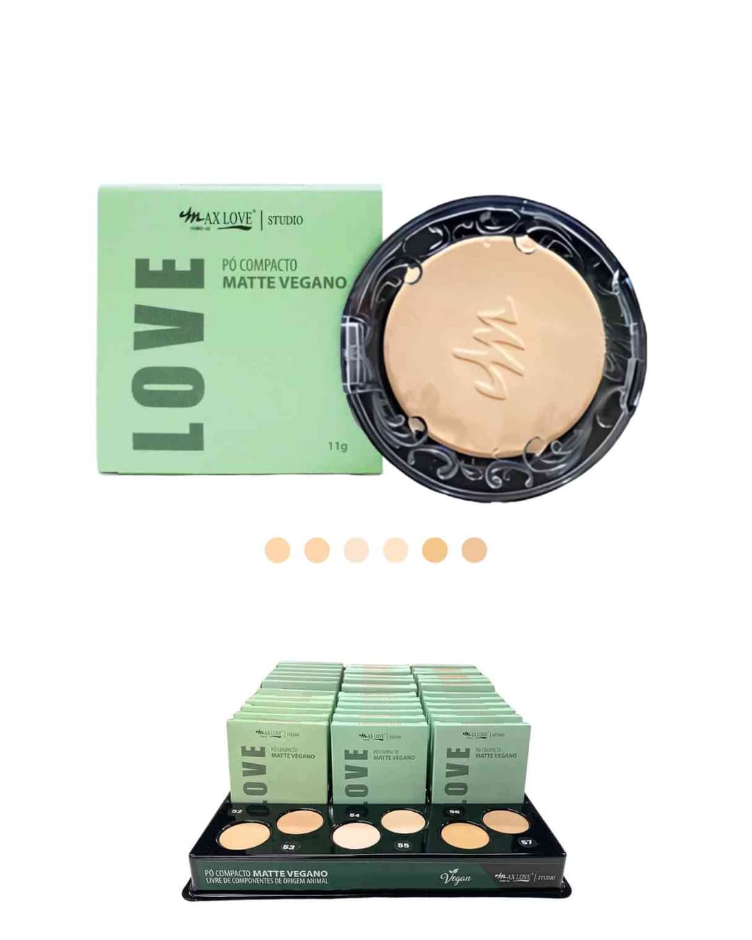 PO COMPACTO VEGANO TONS CLAROS 52 AO 57 CX/30 MAX LOVE