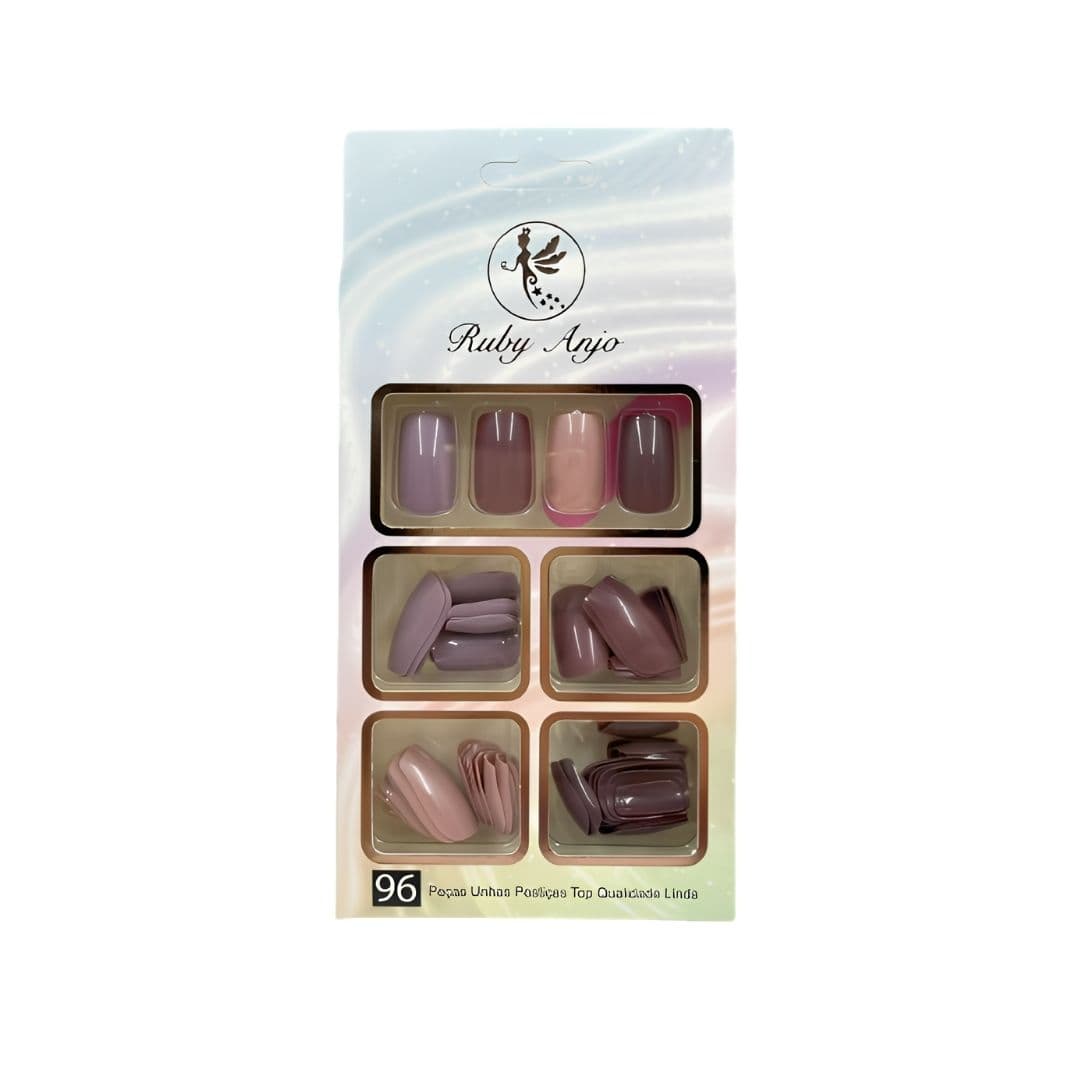RA357-2 UNHA POSTICA QUADRADA MARRON 96UN RUBY ANJO