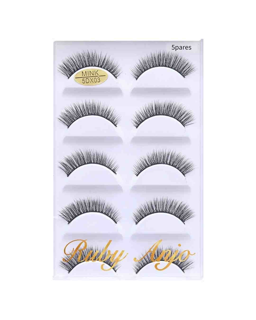 WL061 CILIO POSTICO MINK 5DX03 5 PARES RUBY ANJO