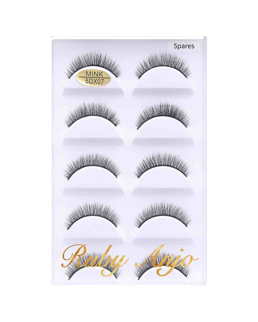 WL061 CILIO POSTICO MINK 5DX07 5 PARES RUBY ANJO