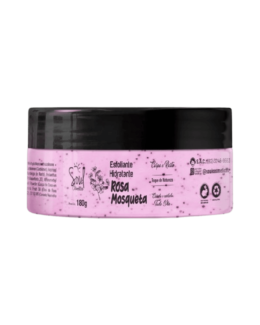 HIDRATANTE ESFOLIANTE ROSA MOSQUETA 180GR SOUL COSMETICOS