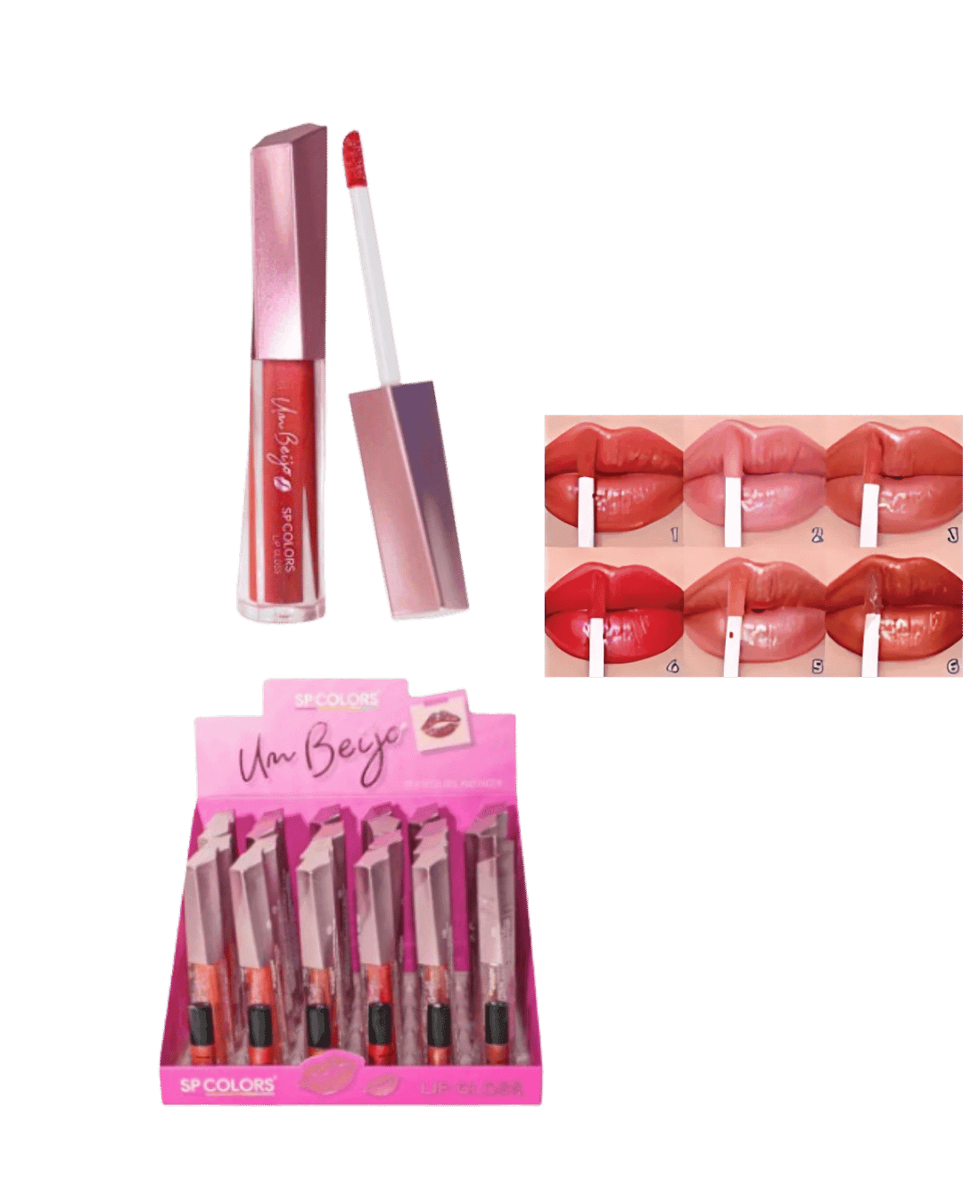 SP356 LIP GLOSS UM BEIJO CX/24 SP COLORS