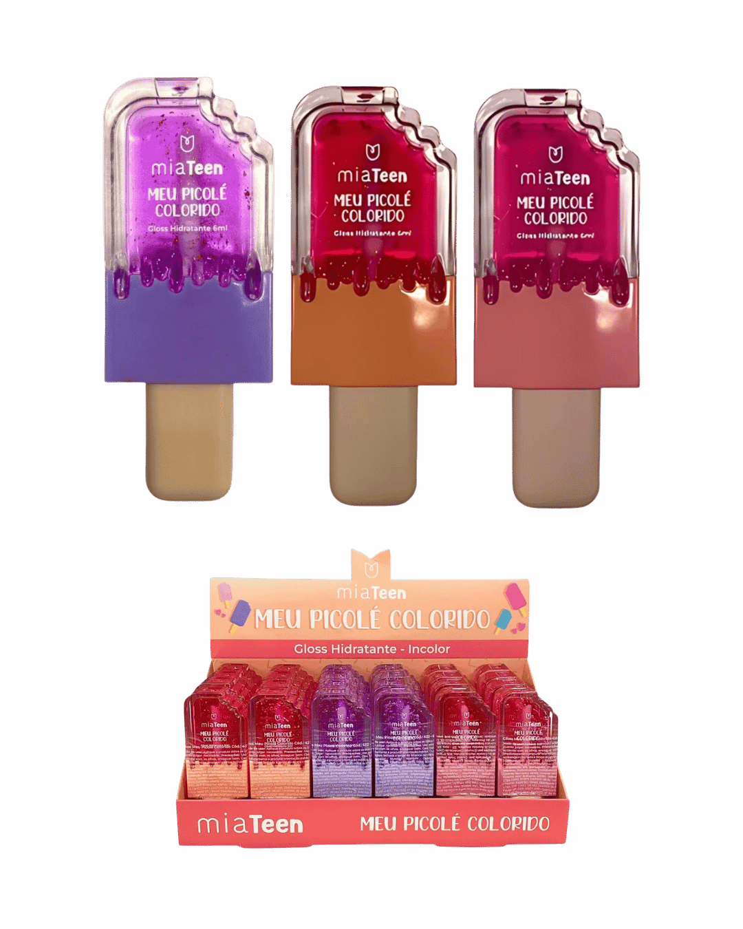 422 GLOSS MEU PICOLE COLORIDO TEEN CX/24 MIAMAKE