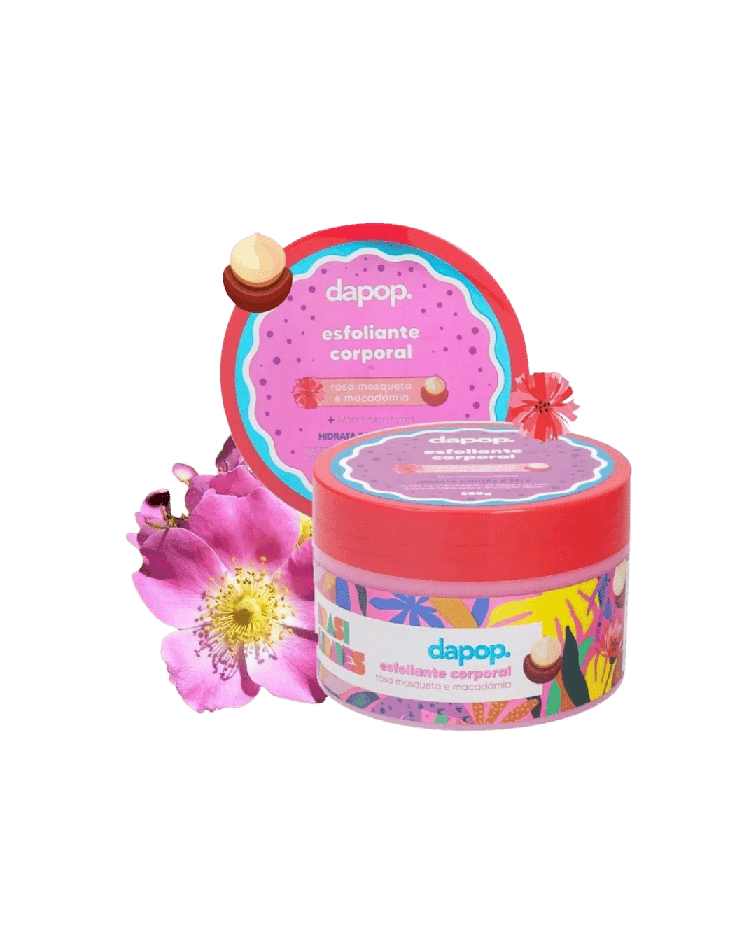 DP2284 ESFOLIANTE CORPORAL ROSA MOSQUETA E MACADAMIA DAPOP