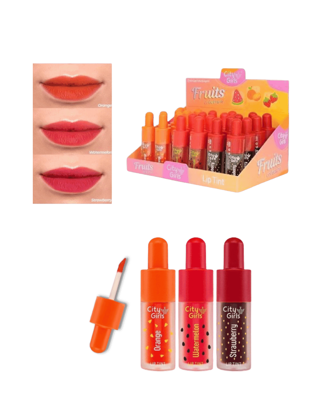 CG280 LIP TINT FRUITS COLLECTION CX/24 CITY GIRLS