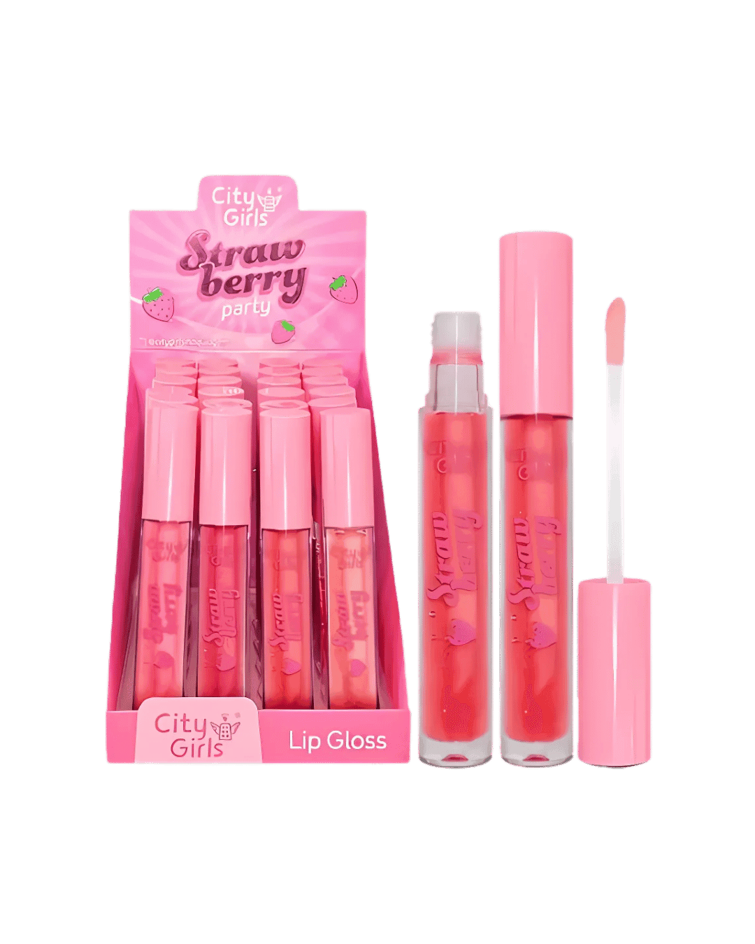 CG303 LIP GLOSS STRAWBERRY CX/24 CITY GIRLS