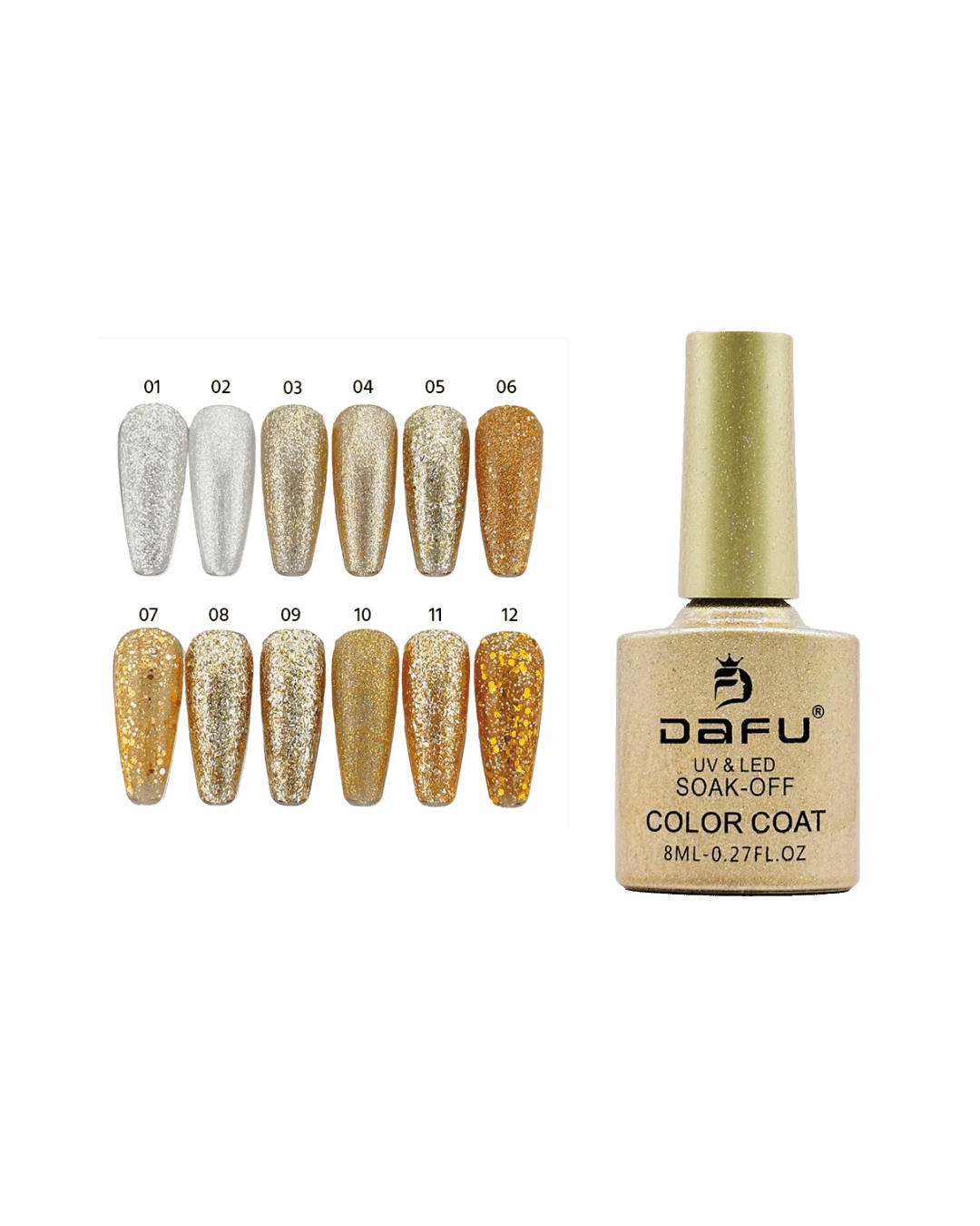 DF-EM12OR ESMALTE GEL RIO DE OURO 1 AO 12 CX/12 8ML DAFU