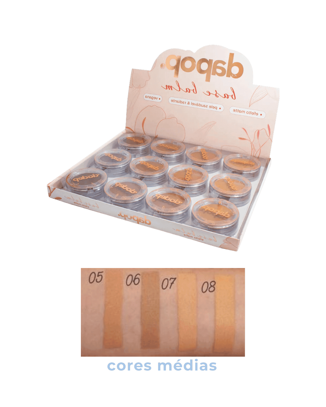 DP2179X BASE BALM VEGANA CORES MEDIAS CX/24 DAPOP