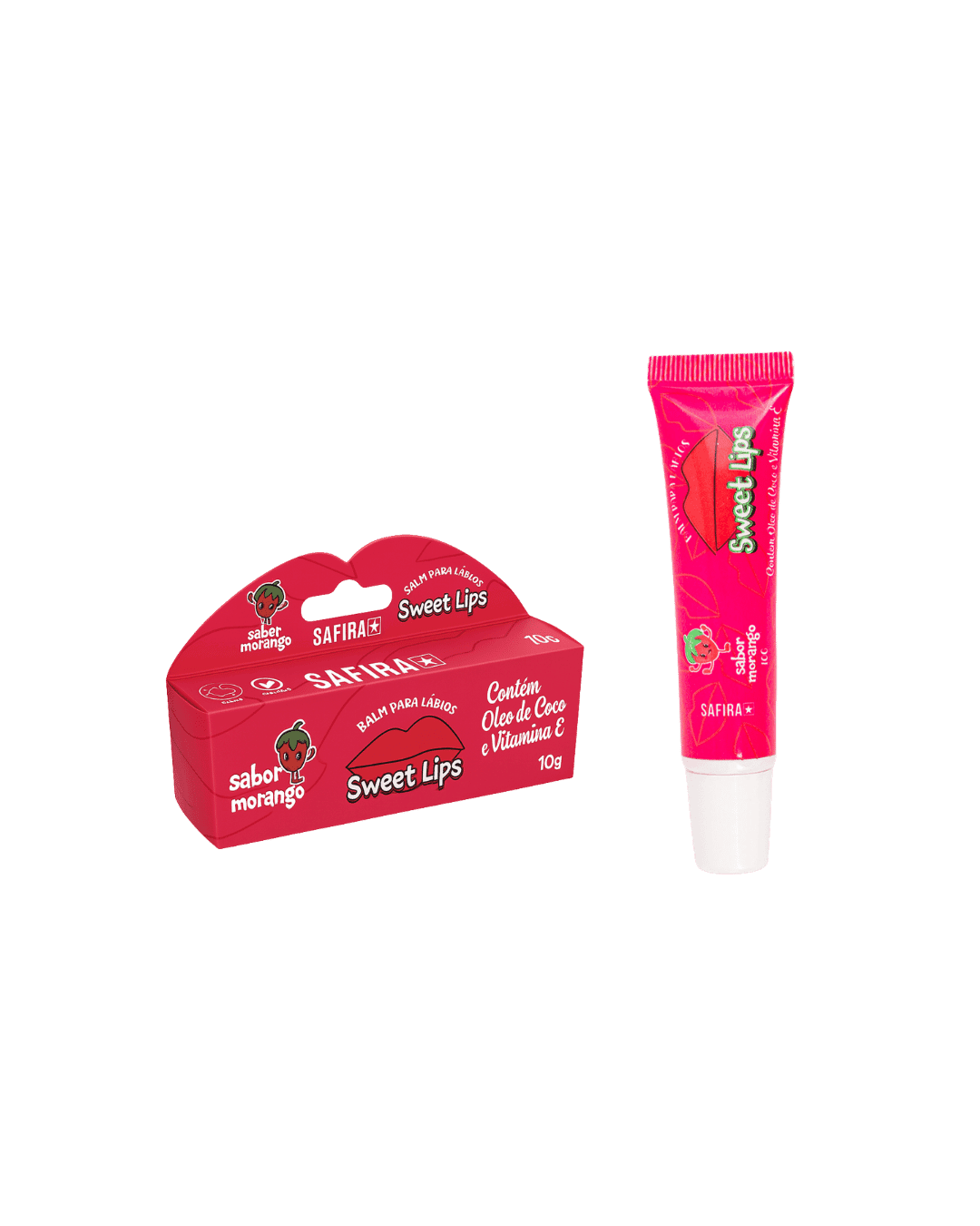 BALM PARA LABIOS SWEET LIPS MORANGO PC/06 SAFIRA