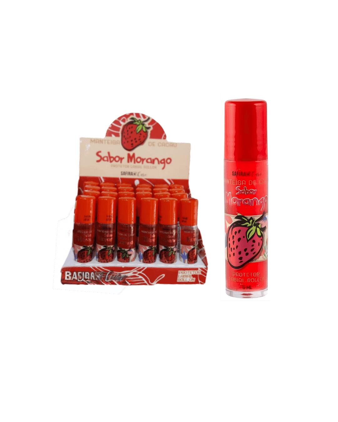 MANTEIGA DE CACAU ROLL-ON MORANGO CX/24 SAFIRA