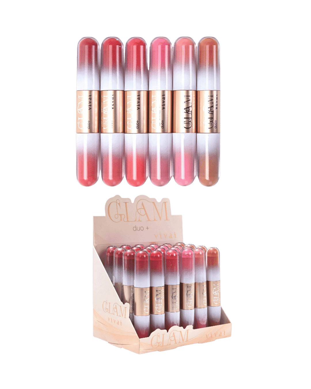 3258.1.1 BATOM LIQUIDO E GLOSS DUO GLAM CX/24 VIVAI