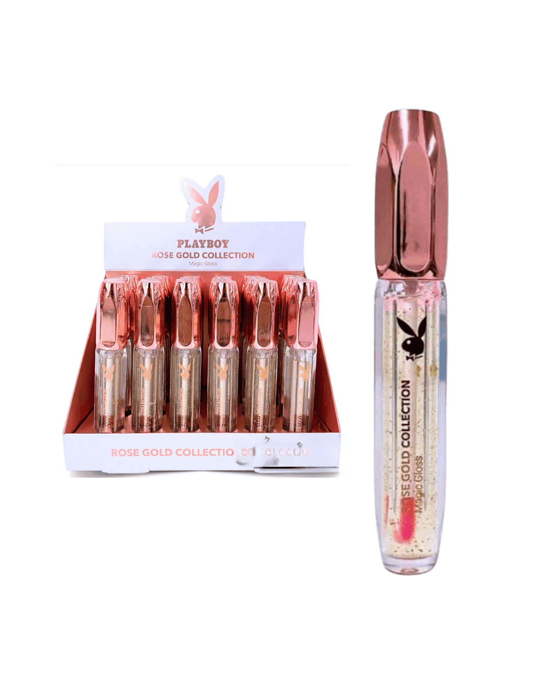 HB103741 LIP GLOSS MAGIC ROSE GOLD CX/24 PLAYBOY
