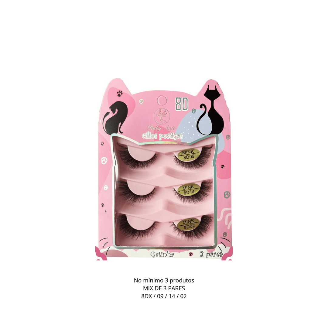 RA460 CILIO POSTICO 8DX/09/14/02 3 PARES RUBY ANJO