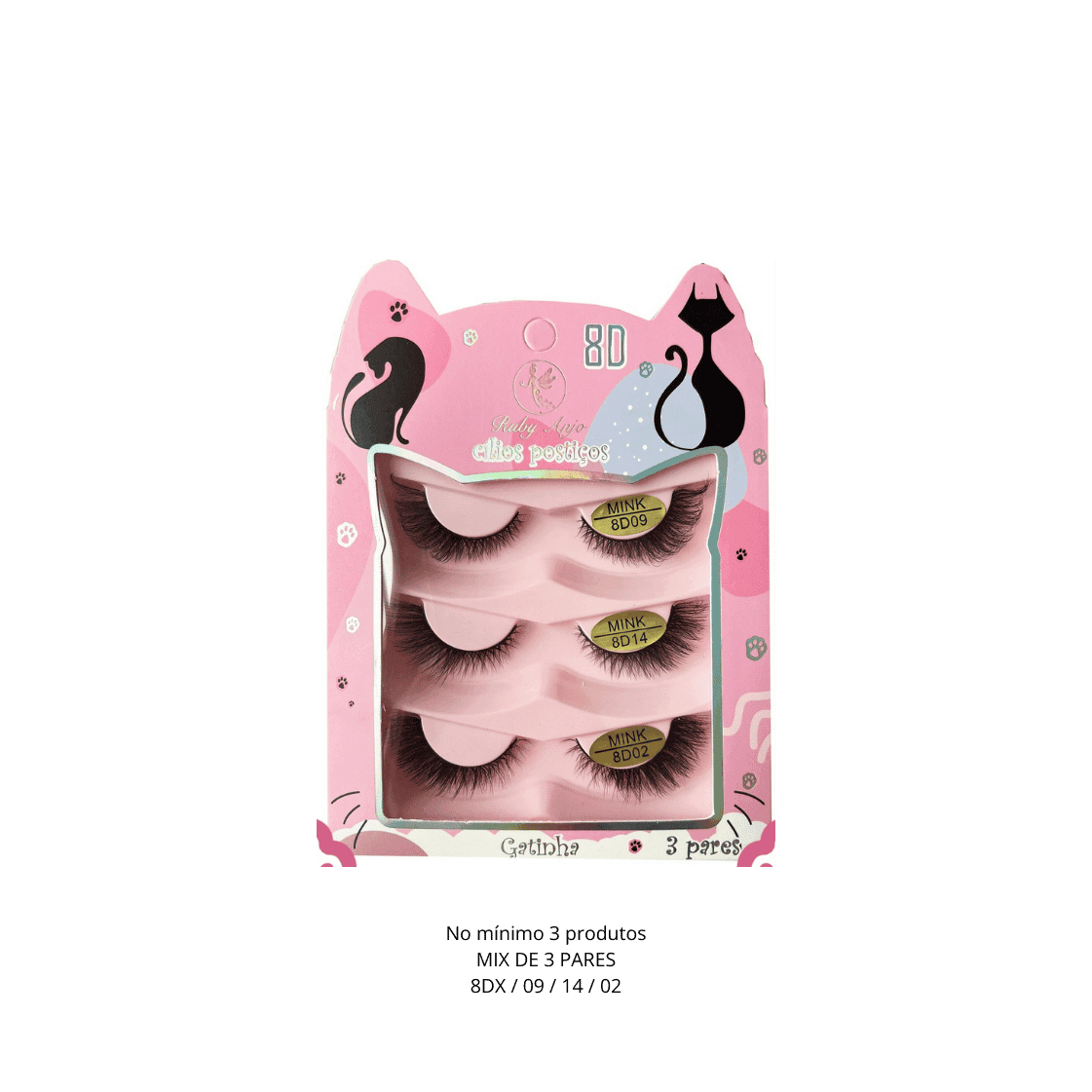 RA460 CILIO POSTICO 8DX/09/14/02 3 PARES RUBY ANJO