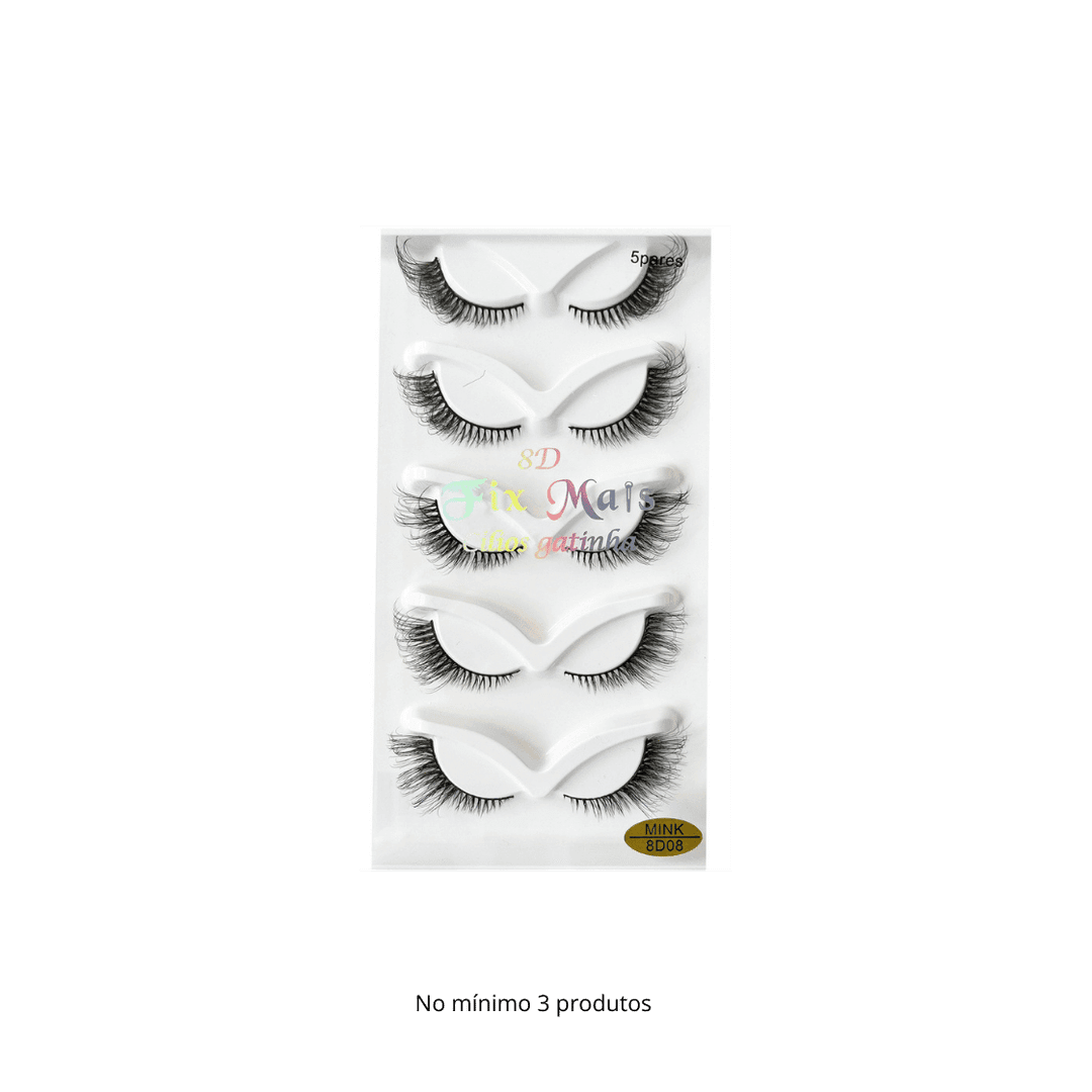 F004 CILIO POSTICO MINK 8DX08 5 PARES RUBY ANJO