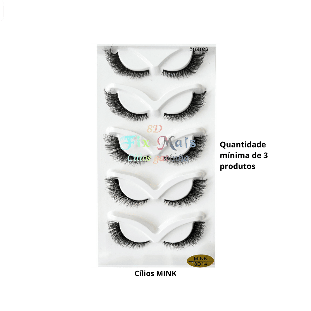 F004 CILIO POSTICO MINK 8DX14 5 PARES RUBY ANJO