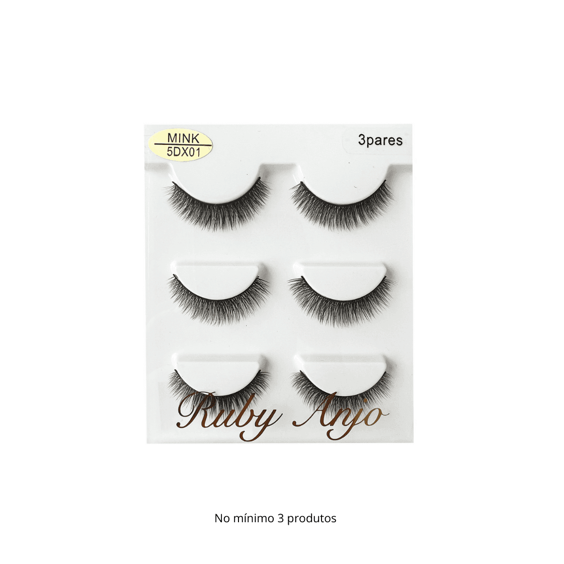 WL060 CILIO POSTICO MINK 5DX01 3 PARES RUBY ANJO