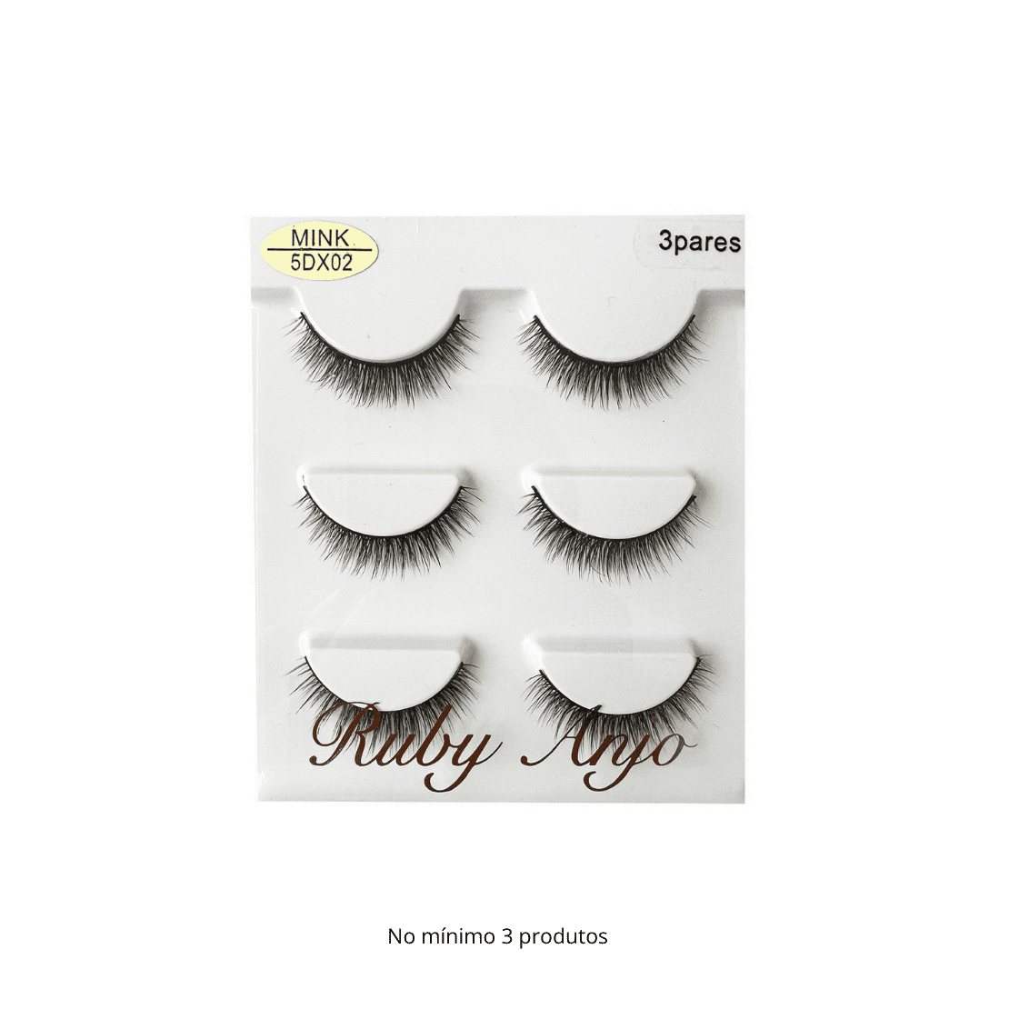 WL060 CILIO POSTICO MINK 5DX02 3 PARES RUBY ANJO