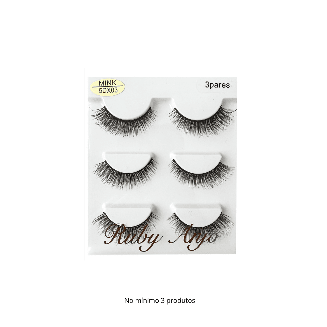 WL060 CILIO POSTICO MINK 5DX03 3 PARES RUBY ANJO
