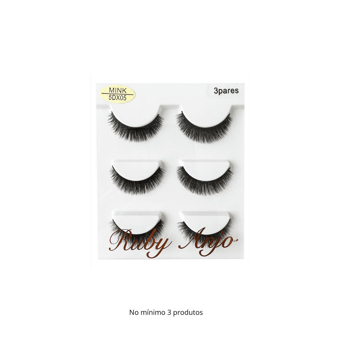 WL060 CILIO POSTICO MINK 5DX05 3 PARES RUBY ANJO