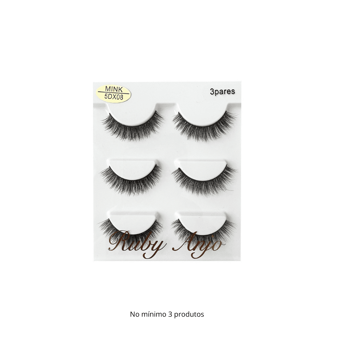 WL060 CILIO POSTICO MINK 5DX08 3 PARES RUBY ANJO