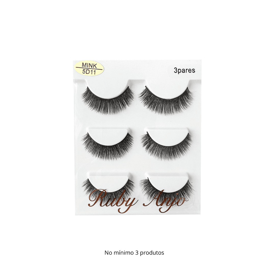 WL060 CILIO POSTICO MINK 5DX011 3 PARES RUBY ANJO