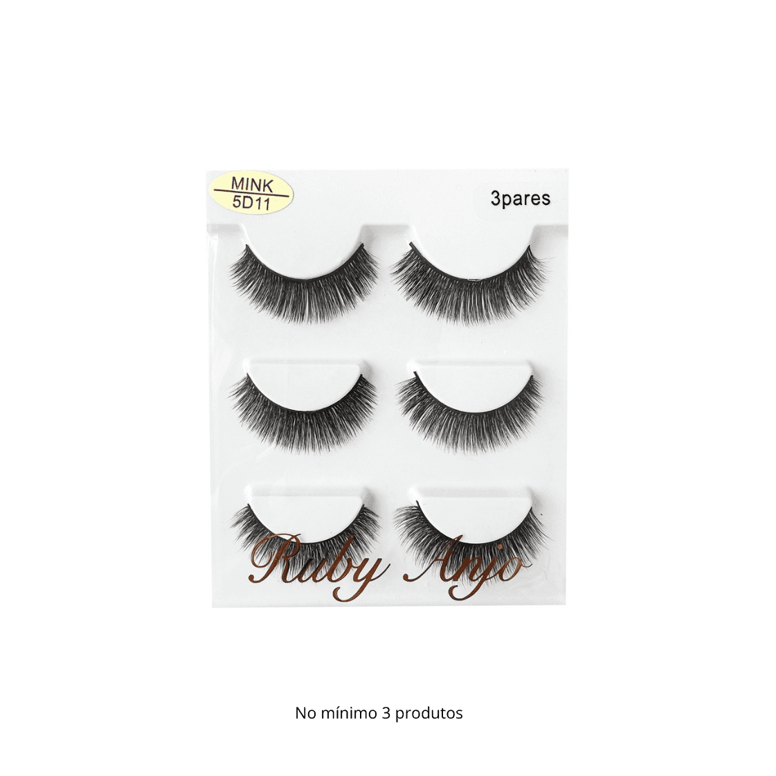 WL060 CILIO POSTICO MINK 5DX011 3 PARES RUBY ANJO