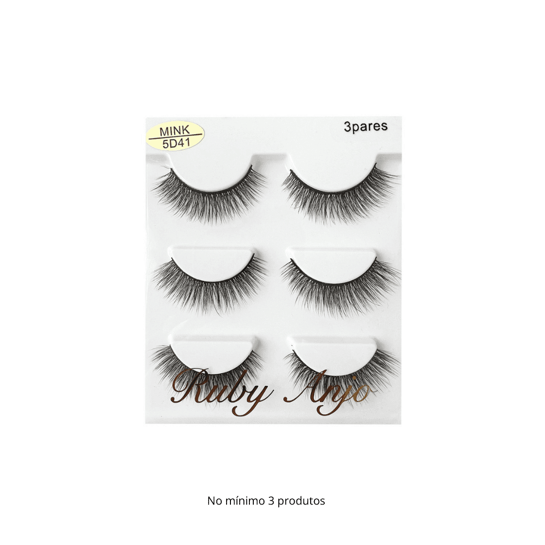 WL060 CILIO POSTICO MINK 5DX041 3 PARES RUBY ANJO