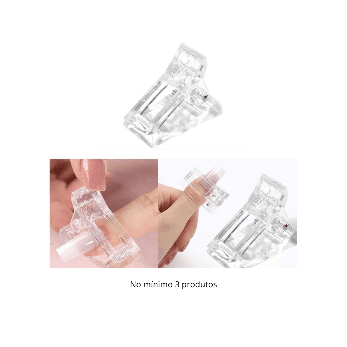 WL364 PRENDEDOR DE PLASTICO PARA UNHAS TRANSP RUBY ANJO