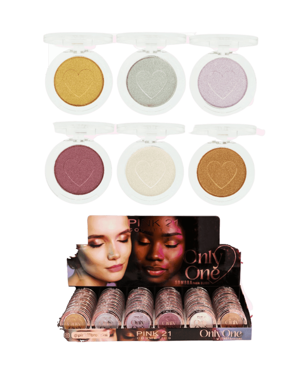 CS3986 SOMBRA P/ OLHOS ONLY ONE CX/48 PINK 21