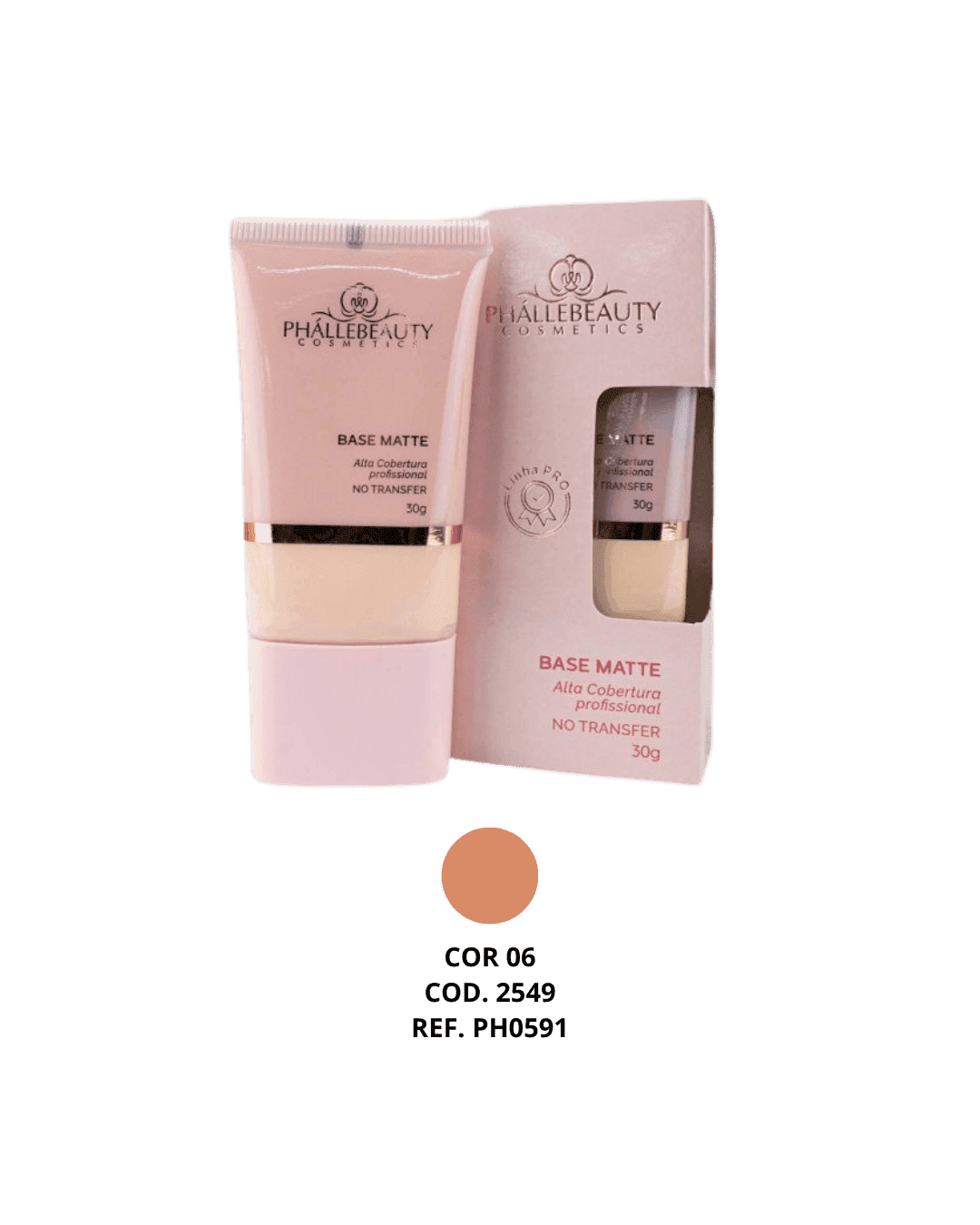 PH0591 BASE MATTE COR 6 30G PHALLEBEAUTY