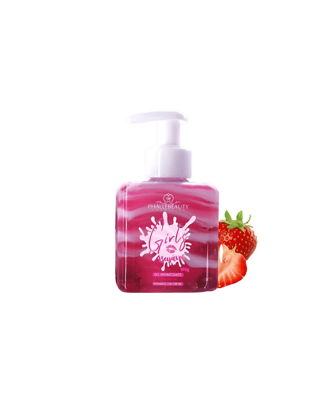 PH0881 GEL AROMATIZANTE GIRL MORANGO COM CREME PHALLEBEAUTY