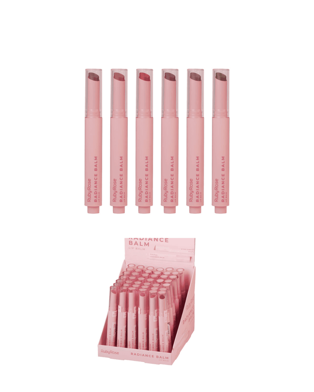 HB L6501 LIP BALM RADIANCE BALM LINHA ROSA RUBY ROSE CX/36