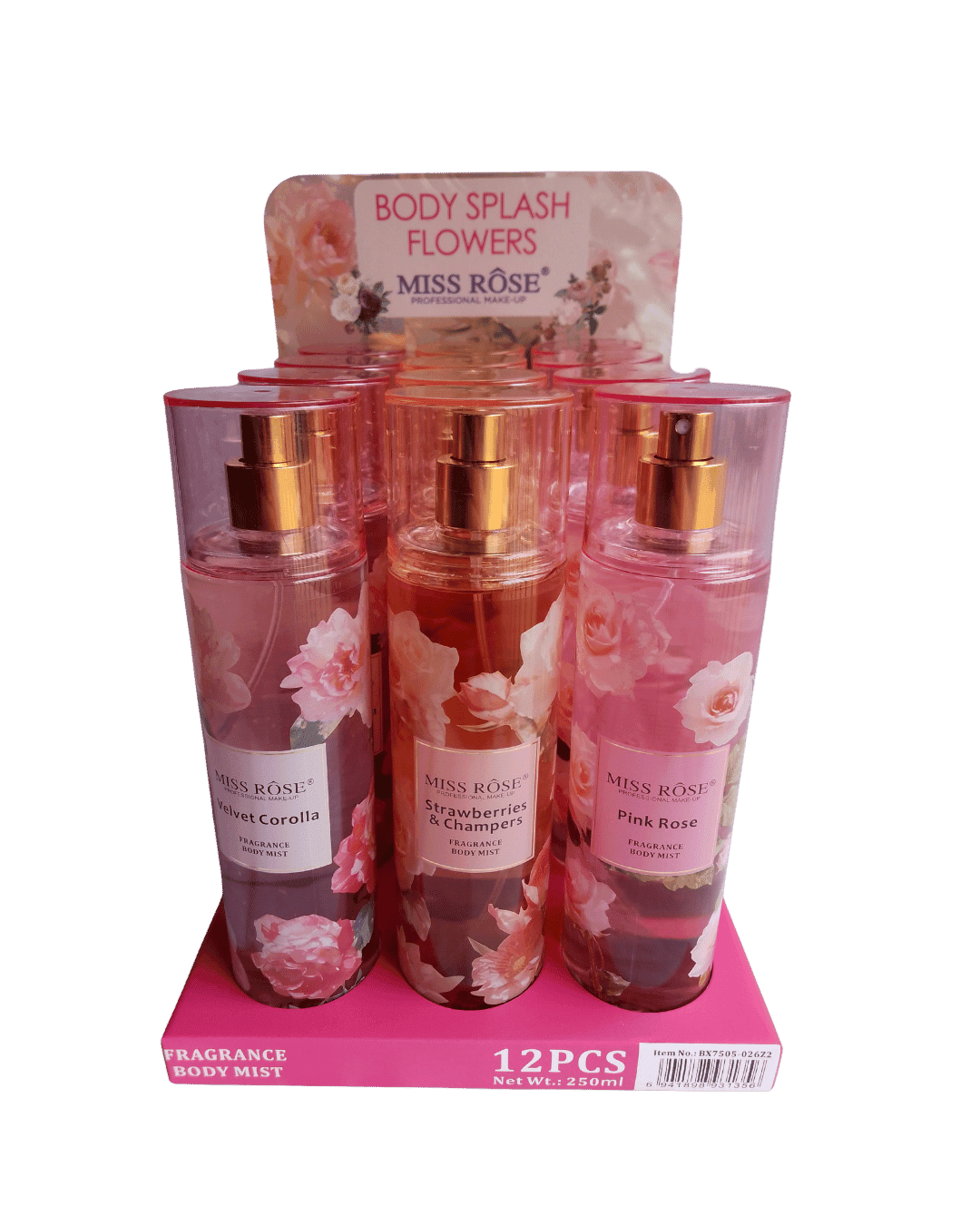 7505-026Z2 BODY SPLASH FLOWERS CX/12 MISS ROSE